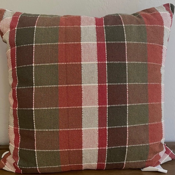 Oversized Woven Grid Square Throw Pillow Red/Green - Threshold Studio McGee - Picture 5 of 7